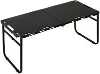 Table de camping pliante rectangulaire en acier au carbone portable pour l'extérieur, idéale pour le barbecue, les pique-niques, les camping-cars, la cuisine en plein air et les voyages (lot individuel)