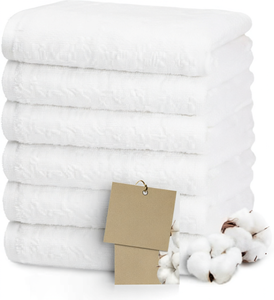 Ensemble de serviettes de bain en microfibre tissée écologique blanche, couleur unie, rectangulaires, 2 pièces, pour la maison et l'hôtel - Product Image 1