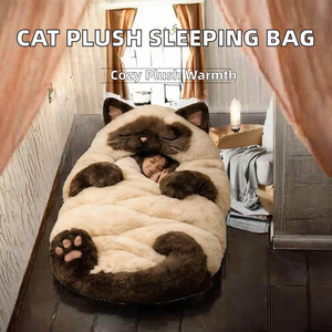 Sacco a Pelo a Busta con Stampa Gatto in Peluche <span class=keywords><strong>per</strong></span> Interni, Materiale Velluto e Tessuto, Taglia Adulto Invernale - Product Image 2