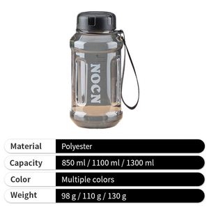 Bouteille d'eau de sport personnalisée avec marquages de mesure, résistante aux chocs, élégante, portable, 3 tailles, pour hommes - Product Image 3