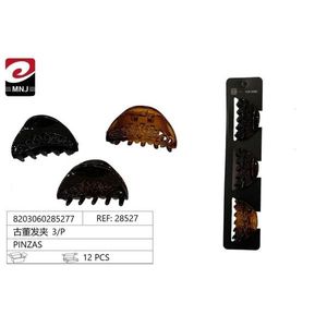 Antique Hair Clip 3/P Pack Vintage Style Hair Pinzas 12 Pcs Set - Product Image 1