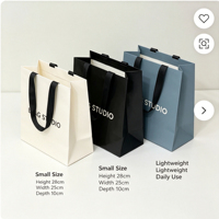 Sacs shopping en papier imprimé brillant de luxe, 3 tailles, avec poignée en tissu épais, sacs fourre-tout de marque pour emballage cadeau, vente en gros