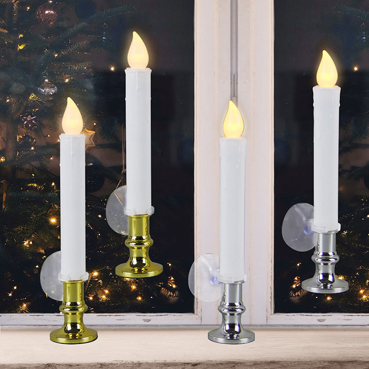 Lot De 6 Bougies LED Fenêtre Sans Flamme - Avec Télécommande Et Minuterie - Blanc, 20cm - Alimentation Piles