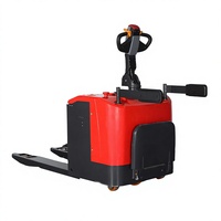 Transpalette Électrique 2 Tonnes, Utilisation Debout, Batterie Plomb-Acide 24V 165Ah, Fourches 1150mm, Déplaceur Latéral Hydraulique
