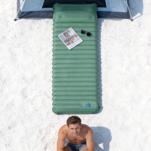 Portable Inflatable Camping Sleeping Mat Built in Foot Pump Lightweight Backpacking Air <b>Pad</b> with Pillow for Outdoor Travel - Product Image 1