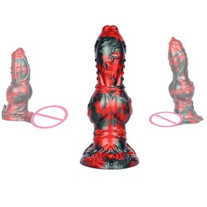 NNSX Big Dog Knot Red Color Anal Plug With Suction Cup Animal Fantasy <b>Dildos</b> Prostate Sexy Adult for Women Men - Product Image 1
