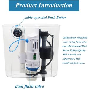 Kit de conversión de válvula de descarga dual para Danco HYR270 Hydroright, pieza de reparación de botón pulsador montado en el tanque de inodoro de 2 pulgadas, electrochapado - Product Image 2
