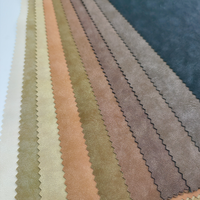 Tissu en cuir PU épais bicolore, style rétro, simili cuir Rexine, pour vestes d'hiver, matière en cuir
