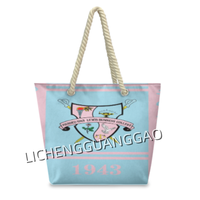 Sac fourre-tout en toile personnalisé OES Sororities, imprimé, avec poignées en corde épaisse, sac à main pour le shopping, sac fourre-tout quotidien pour femmes