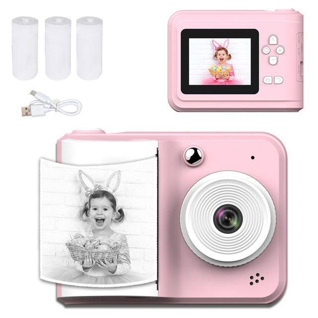 2025 Latest S7 Kids Instant Print Camera 2.0" Ips 1080P Resolution Camera Printer With 1200Mah Long-Lasting Battery Gift
