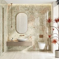 Dalle en pierre frittée écologique effet marbre 90x180cm Matériau recyclable Motifs infiniment variés avec 0,05% d'absorption d'eau
