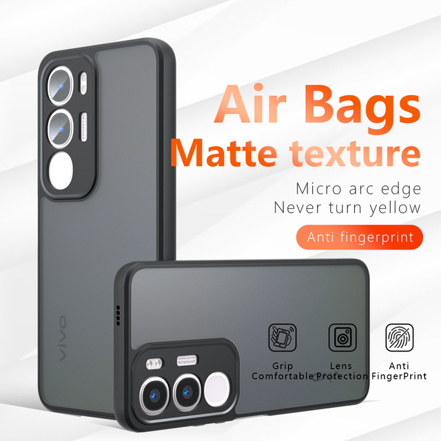 Airbag Super Protection Soft TPU+PC Clear Matte Phone Back Cover Case for Vivo Y19S Y29 Y38 V29 V29E V40 Lite X200 Pro Y300 V30