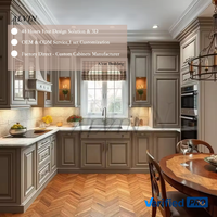 Cuisine moderne avec îlot en marbre, appareils électroménagers intégrés, éclairage LED pour villa de luxe, cuisine résidentielle