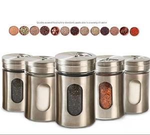 Distributeur d'épices en verre et acier inoxydable 80 ml avec couvercle pivotant - Product Image 6