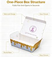 Boîte à emporter pour poulet frit personnalisée, boîte en papier pliable pour la restauration rapide, conteneur à emporter pour poulet frit, restaurant, logo personnalisé