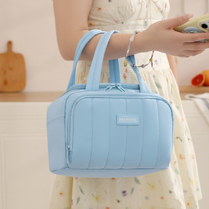 पॉलिएस्टर अछूता डबल-लेयर क्रॉस-बॉर्डर पिकनिक शिविर बड़ी क्षमता कार्यालय कार्यकर्ता दोपहर का भोजन बॉक्स बैग हैंडबैग टिकाऊ - Product Image 5