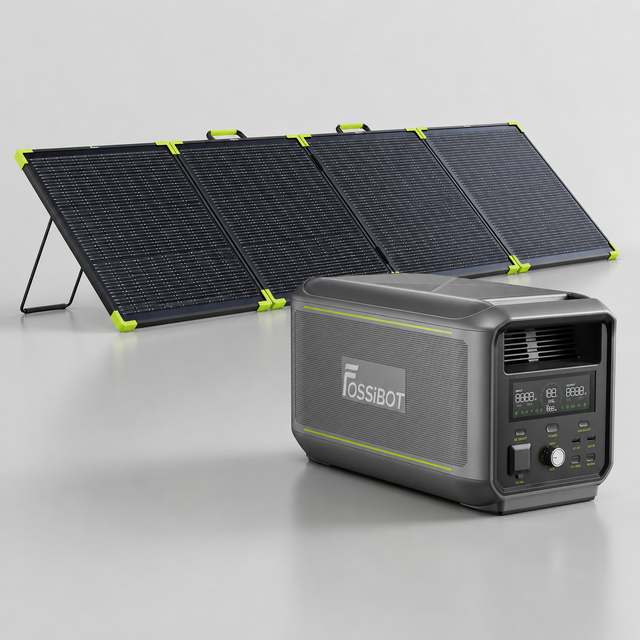3000W Portable Power Station with 200W Solar Panel 2048Wh LiFePO4 Battery Solar Generator Kit for Home Backup Camping RV