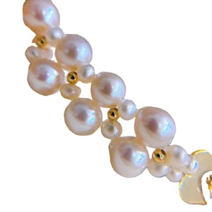 Bracelet à double chaîne pour femmes, vente chaude, perles d'eau douce de luxe, colliers superposés tendance - Product Image 2