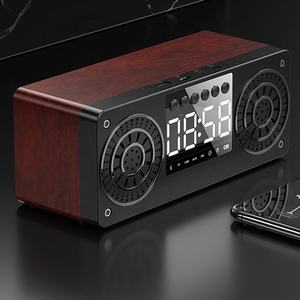 Altavoz portátil BT 5,0 de madera, Despertador con pantalla LED, altavoces estéreo de escritorio, Subwoofer, TF, AUX, USB, Radio <span class=keywords><strong>FM</strong></span>, reproducción de música - Product Image 4