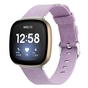 9色キャンバス織りブレスレットリストバンド交換用女性男性ベルトナイロンストラップFitbitVersa3バンド用 - Product Image 1
