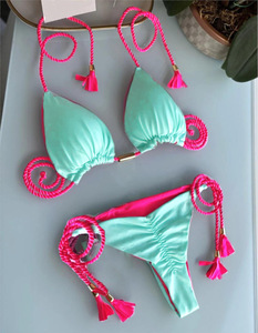 Mujeres Sexy Tanga <span class=keywords><strong>Bikini</strong></span> Traje de baño Conjunto Push up <span class=keywords><strong>String</strong></span> Trajes de baño brasileños - Product Image 3