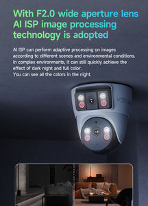 Kamera Dome Dalam Ruangan Lensa Ganda Kontrol PTZ 360 Derajat Desain Baru Penglihatan Malam Berwarna Instalasi Ganda Sudut Lebar Mikrofon Terpasang - Product Image 6