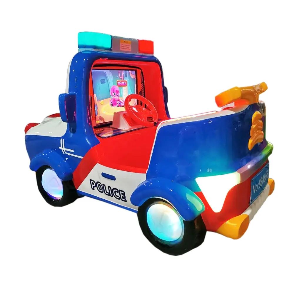 Jetonlu oyunlar polis arabası 3d küçük çocuk arabası araba oyunları salıncak oyun makinesi çocuklar için