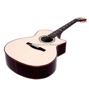 38 بوصة صغيرة 5A جامب شجرة التنوب أعلى الورد جميع الصلبة الغيتار الصوتية كوتاواي مع بيك آب - Product Image 3