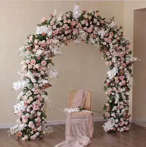 Suporte de fundo em arco de coração personalizado, arco de flores com flores, flores artificiais para parede de casamento, preço de decoração