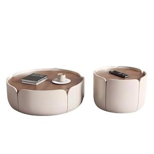 New Style Flower-patterned Coffee <strong>Table</strong> Round <strong>Clear</strong> <strong>Table</strong> Nordic Round Walnut Top Coffee <strong>Table</strong> Wood for Living Room Furniture - Product Image 6