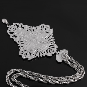 Collier de prêtre d'église avec une <span class=keywords><strong>grande</strong></span> couronne de cristal de Dieu, représentant Jésus tenant <span class=keywords><strong>la</strong></span> croix, style romain chrétien, Risingmoon - Product Image 3