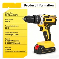 Perceuse-visseuse électrique multifonctionnelle transfrontalière 21V à batterie lithium rechargeable avec jeu de forets et tournevis