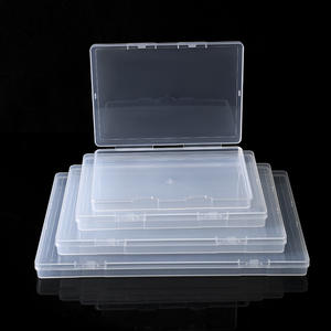 Boîte de rangement en plastique transparent, rectangulaire, format A4, organisateur de bureau transparent pour bijoux, cartes, emballage e-commerce - Product Image 1