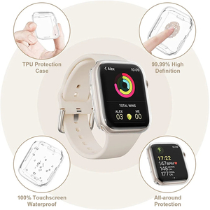 42mm 46mm pour <span class=keywords><strong>Apple</strong></span> <span class=keywords><strong>Watch</strong></span> Protecteur d'écran Série 10 9 <span class=keywords><strong>8</strong></span> 7 41mm 45mm 49mm Accessoires Transparent TPU Cover pour Femmes Hommes - Product Image 5