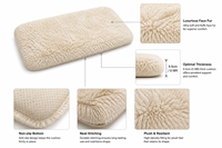 Coussin de banc sur mesure en fausse fourrure luxueuse, moelleuse et épaisse, en mousse haute densité, antidérapant, avec coutures soignées, pour intérieur
