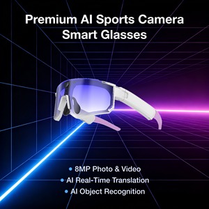 Gafas Inteligentes Deportivas con IA Premium, Cámara de Acción en Primera Persona con 8MP y EIS Antivibración, 290mAh, Traducción por Voz con IA, Transferencia Rápida por Wi-Fi - Product Image 1