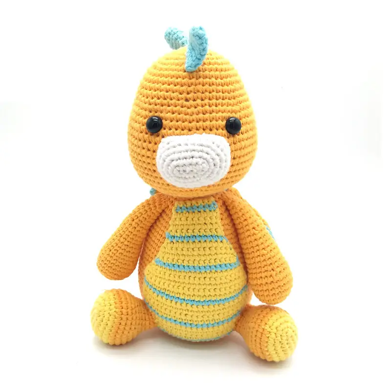 High Quality Custom Dinosaur 100% Cotton Yarn Crochet Animal Stuffed Doll Toy Crochet Doll Handmade
