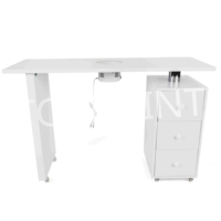 Table de manucure pédicure blanche multifonctionnelle portable avec évent pour salon de manucure, chambre, salon et salon.