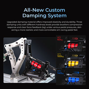 SIMSONN Dernier Modèle Pédalier de Sim Racing à LED Volant de Jeu Connexion USB Cellule de Charge Hydraulique HE 200KG pour Jeux PC - Product Image 2