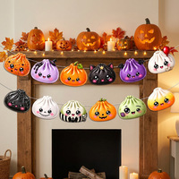 Guirlande décorative Halloween « Dim Sum » en forme de petits pains vapeur, idéale pour fêtes, boulangeries et restaurants – Nouveauté très prisée