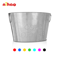 NIHAO Seau à glace en acier inoxydable de haute qualité 5L 8L 10L avec logo sérigraphié, seau à bière en métal pour promotion