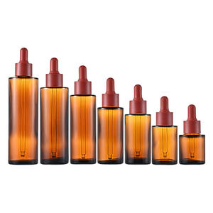 ขวดหยอดไหล่แบนสีน้ำตาล20-100มล. เป็นมิตรกับสิ่งแวดล้อมสีแดงโซลูชันสต็อกเครื่องสำอางใช้น้ำมันหอมระเหยแก้ว100ชิ้น - Product Image 6