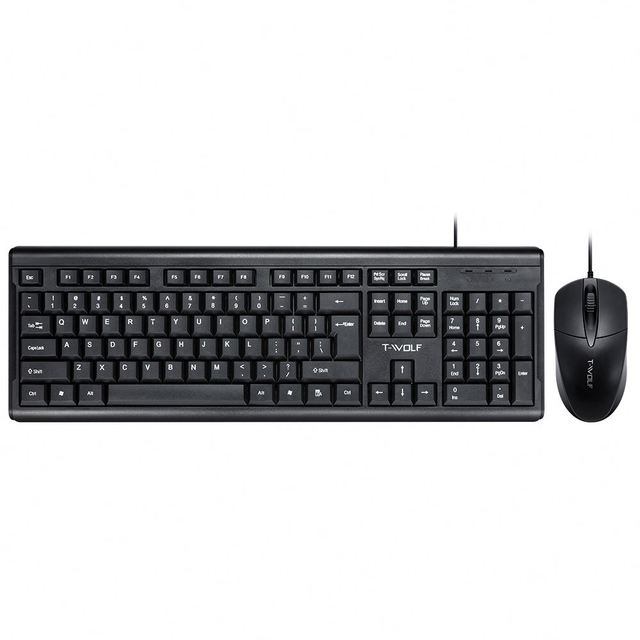Factory Direct Sale TWOLF TF500 Office Wired Keyboard and Mouse Combo