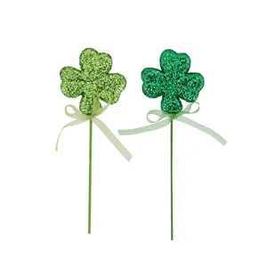 St. Patrick của ngày Flash shamrock hoa chi nhánh màu xanh lá cây mini trang trí treo Clover trang sức cho kỳ nghỉ lễ hội trang trí