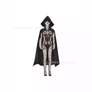 Disfraz de Halloween para Mujer, Capa con Capucha de Calavera, Estampado Digital, Traje Zentai Ajustado, Cosplay - Product Image 1