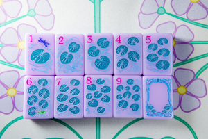 Tuiles de <span class=keywords><strong>Mahjong</strong></span> américaines en acrylique violet lavande de 1 7/16 po, motifs Jardin <span class=keywords><strong>Français</strong></span> et Paris, gravées, monocouche, pliables, luxe moderne - Product Image 4