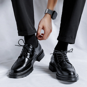 Nueva Tendencia: Zapatos de Hombre de Cuero Genuino, Punta Cerrada, Brillantes, para Otoño, Estilo Británico, Deportivos, Casuales, Sin Cordones, Ligeros, Antideslizantes y Transpirables - Product Image 4