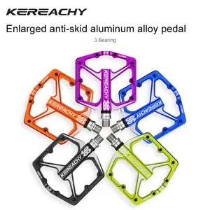 KEREACHY vélo de montagne multicolore personnalisé pédale antidérapante ultra légère en alliage d'aluminium pédale à 3 roulements accessoires de vélo