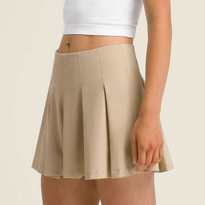 Service OEM de logo personnalisé, jupe de tennis pour femme en couleur unie, été, séchage rapide, haute élasticité, jupe de fitness pour le tennis - Product Image 3