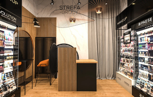 Meubles de magasin de maquillage à la mode idées de décoration présentoirs de magasin de parfums au détail présentoir cosmétique en bois - Product Image 4